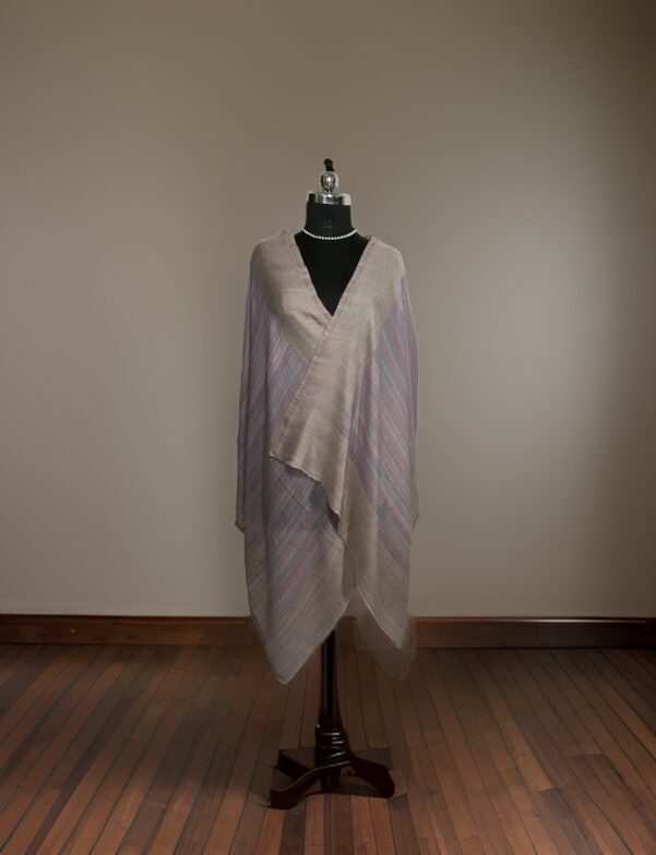 REVERSIBLE STRIPES DESIGN FINE WOOL STOLE